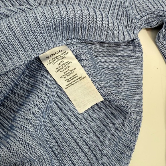 NWT Vince. Ribbed Collar Cardigan‎ Sweater Riviera Blue Medium - Picture 7 of 7